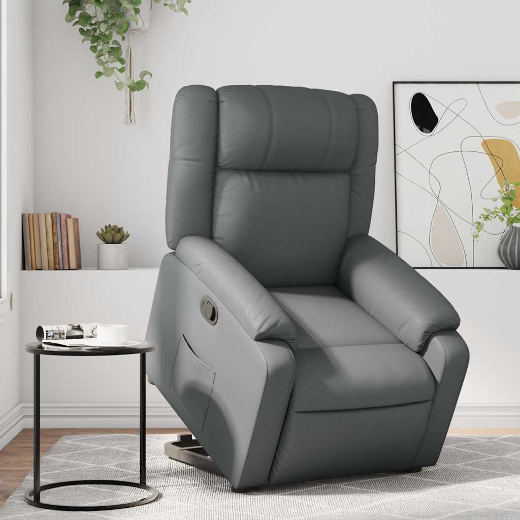 Poltrona Alzapersona Reclinabile Grigio in Similpelle | homemem39