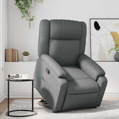 Poltrona Alzapersona Reclinabile Grigio in Similpelle | homemem39