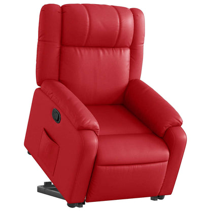 Poltrona Alzapersona Reclinabile Rosso in Similpelle