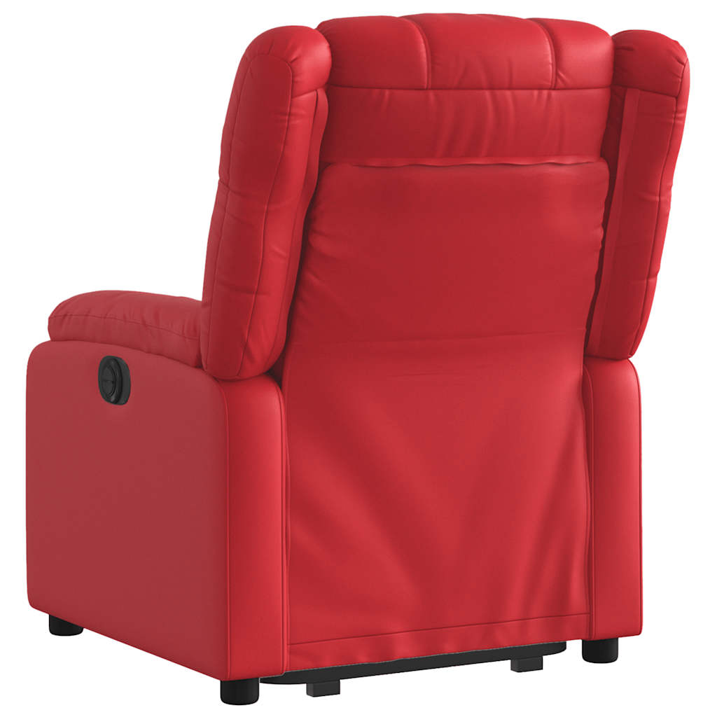 Poltrona Alzapersona Reclinabile Rosso in Similpelle