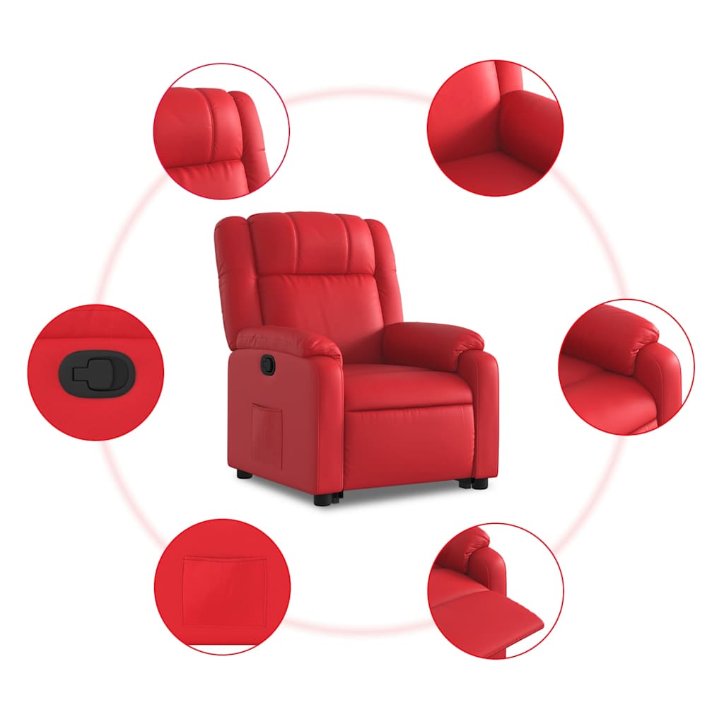 Poltrona Alzapersona Reclinabile Rosso in Similpelle | homemem39