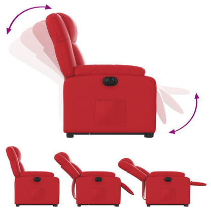 Poltrona Alzapersona Reclinabile Elettrica Rossa in Similpelle | homemem39
