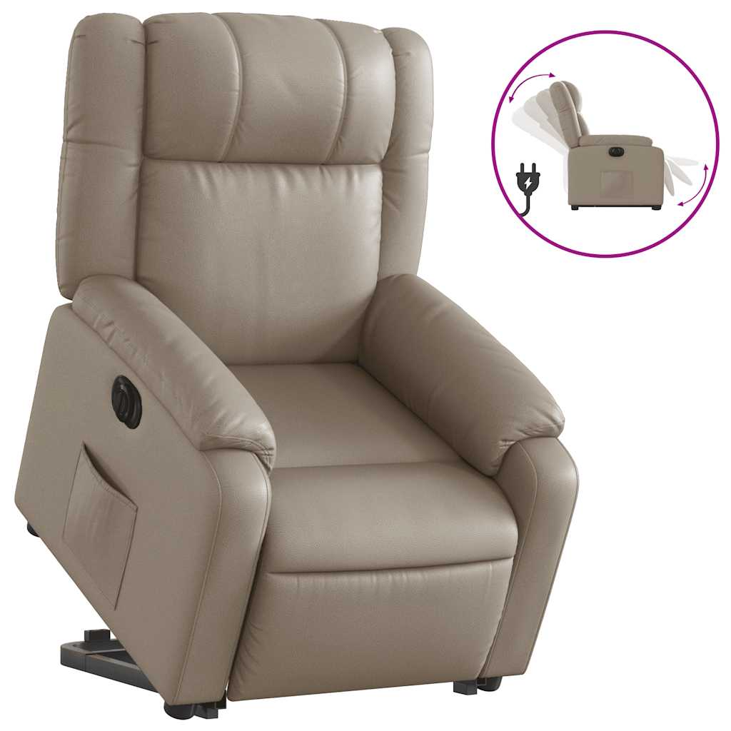 Poltrona Alzapersona Reclinante Elettrica Cappuccino Similpelle | homemem39
