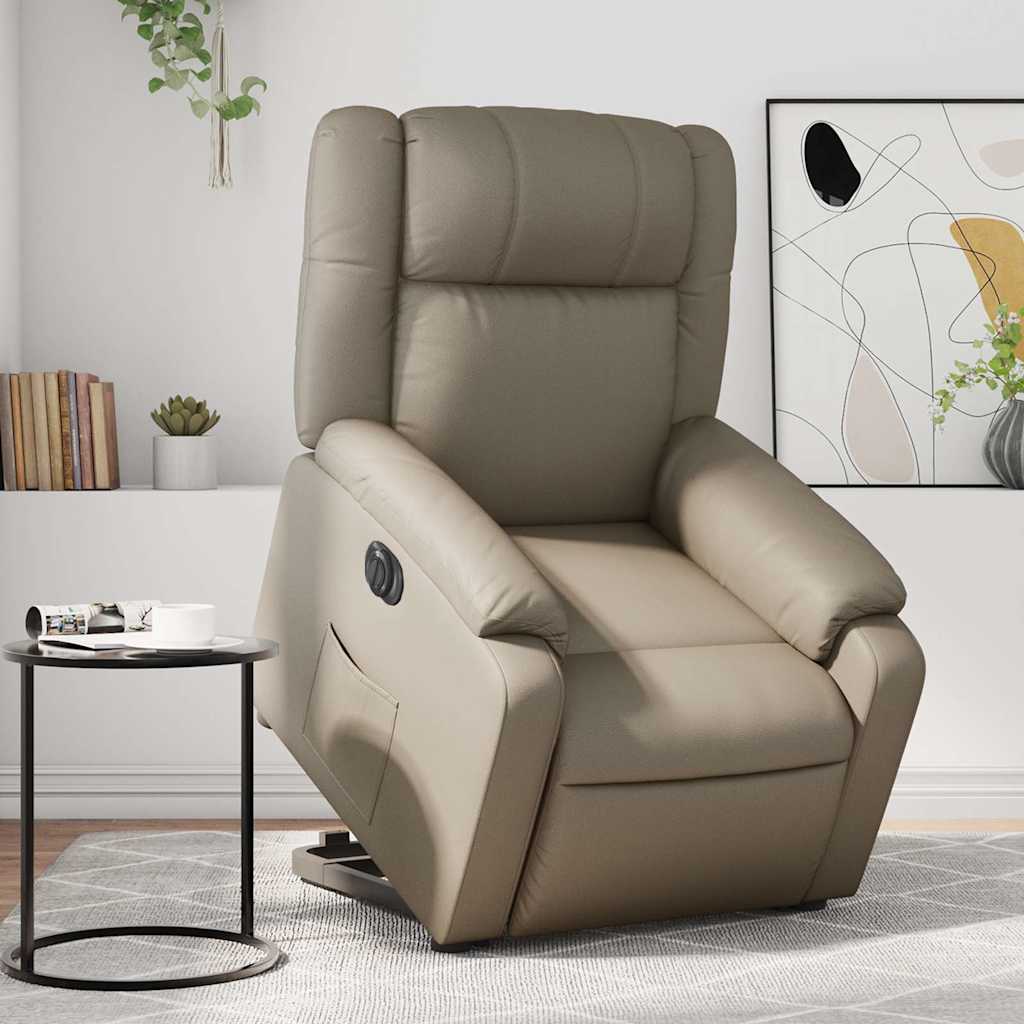 Poltrona Alzapersona Reclinante Elettrica Cappuccino Similpelle | homemem39