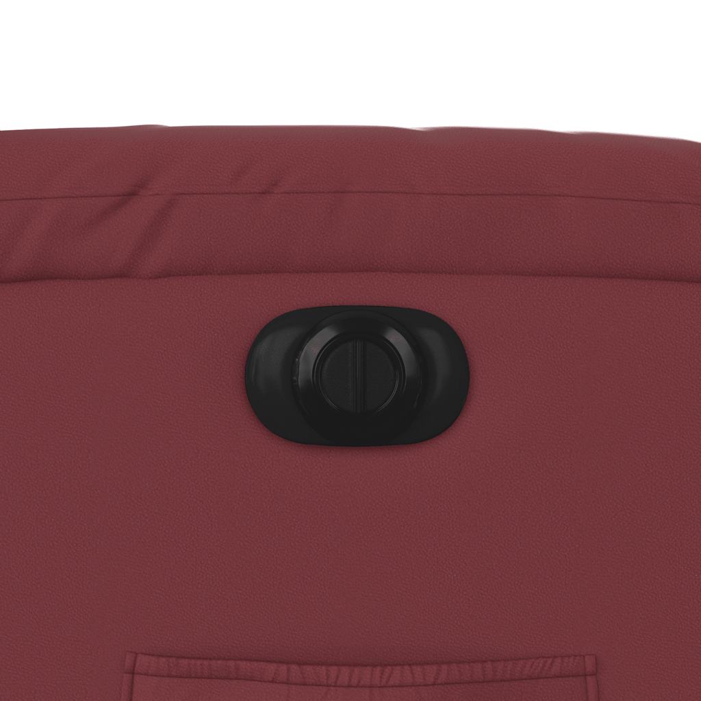 Poltrona Alzapersona Reclinabile Rosso Vino in Similpelle