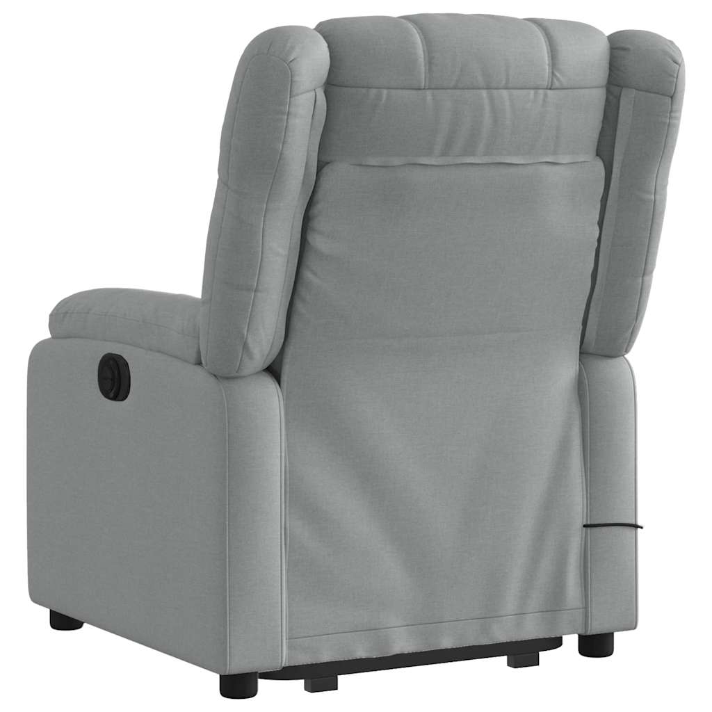 Poltrona Alzapersona Massaggi Reclinabile Grigio Chiaro Tessuto | homemem39