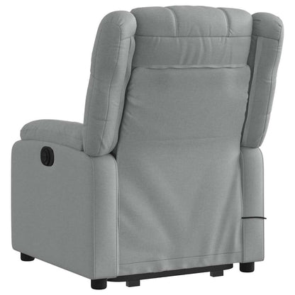 Poltrona Alzapersona Massaggi Reclinabile Grigio Chiaro Tessuto | homemem39