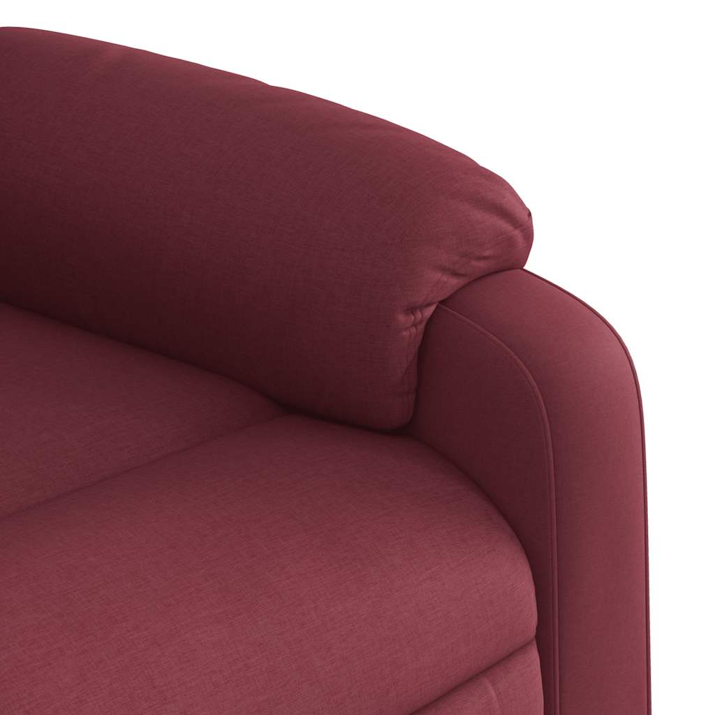 Poltrona Alzapersona Massaggio Reclinabile Rosso Vino Tessuto | homemem39
