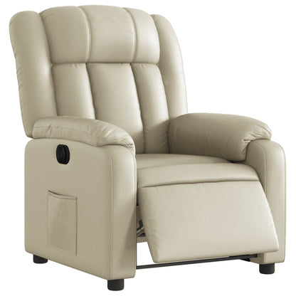 Poltrona Reclinabile Elettrica Crema in Similpelle | homemem39