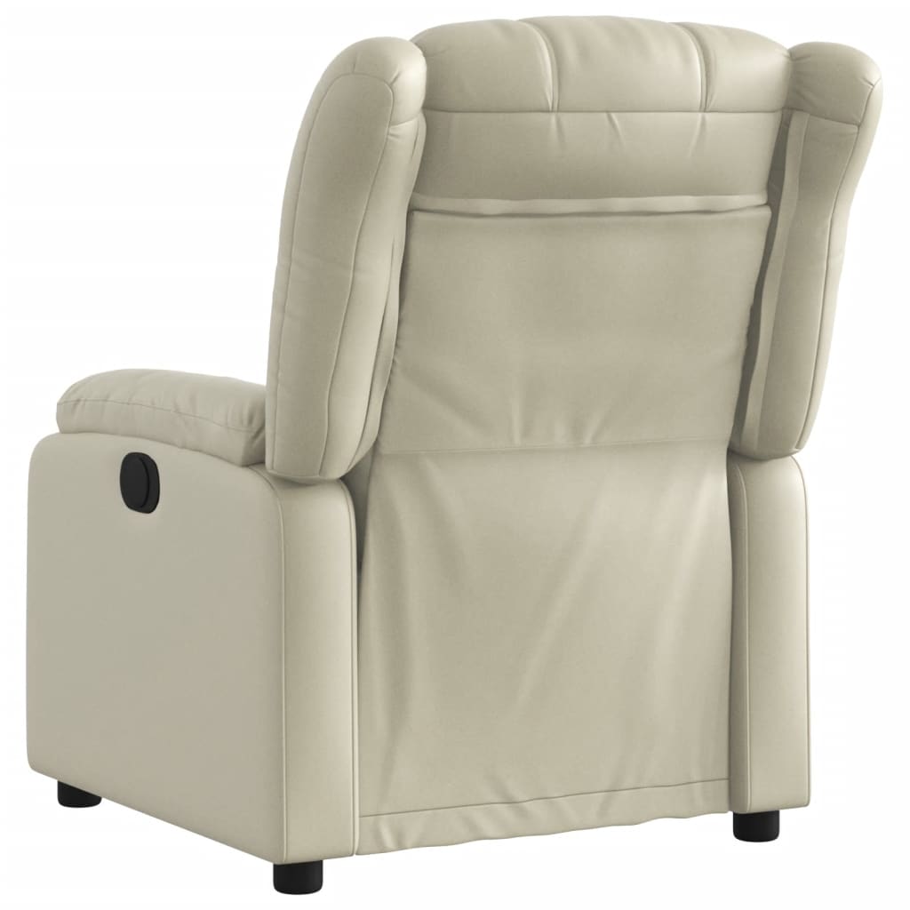 Poltrona Reclinabile Elettrica Crema in Similpelle | homemem39
