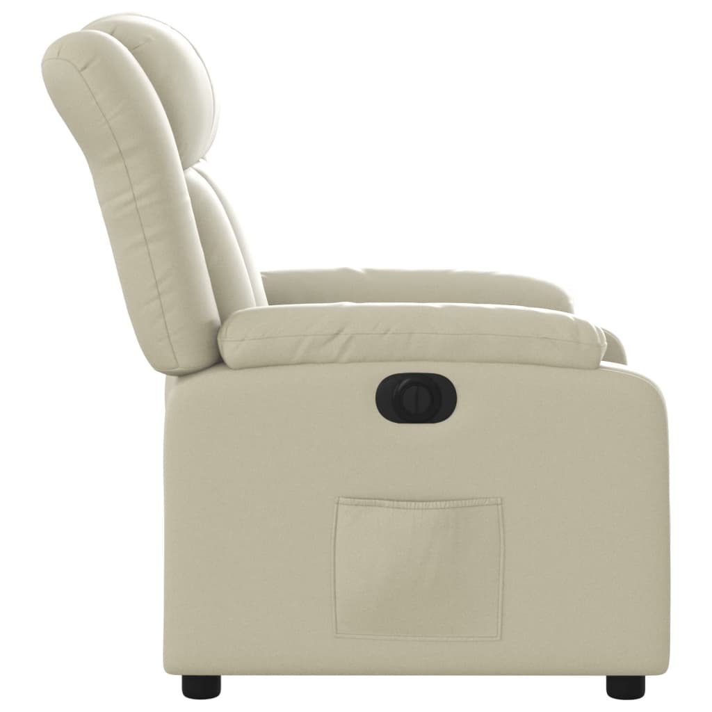 Poltrona Reclinabile Elettrica Crema in Similpelle | homemem39