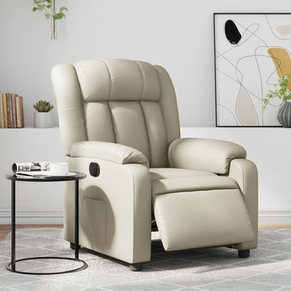 Poltrona Reclinabile Elettrica Crema in Similpelle | homemem39