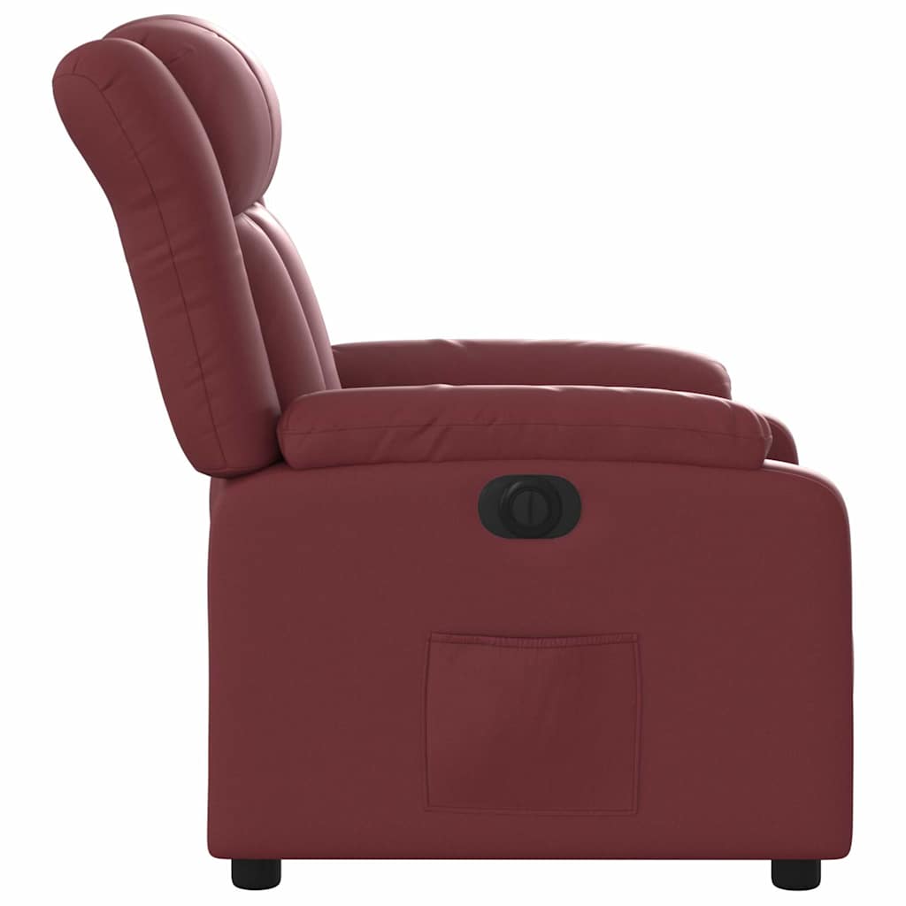 Poltrona Reclinabile Elettrica Rosso Vino in Similpelle | homemem39