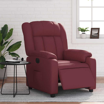 Poltrona Reclinabile Elettrica Rosso Vino in Similpelle | homemem39