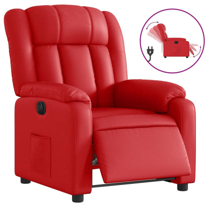 Poltrona Reclinabile Elettrica Rossa in Similpelle | homemem39
