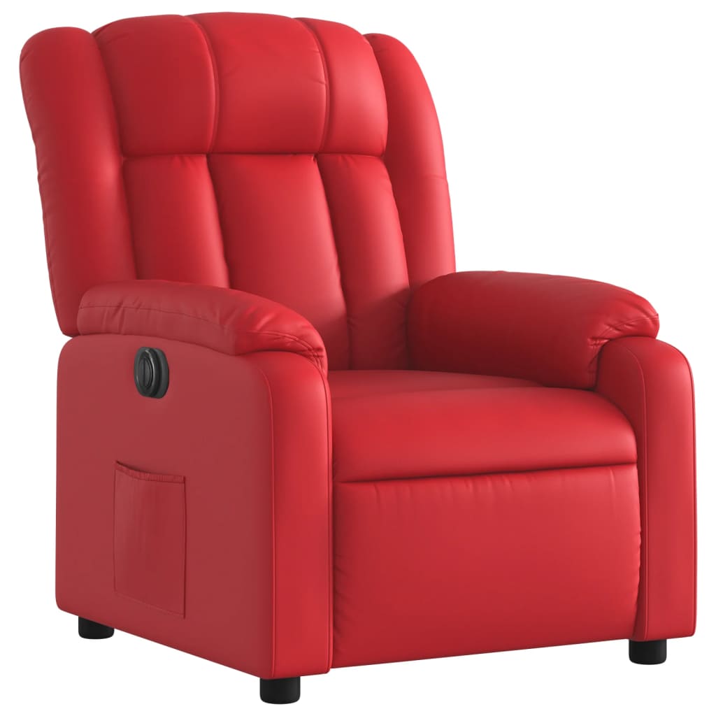 Poltrona Reclinabile Elettrica Rossa in Similpelle | homemem39