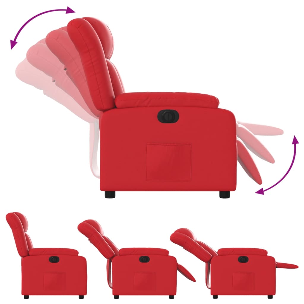 Poltrona Reclinabile Elettrica Rossa in Similpelle | homemem39