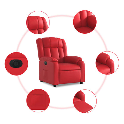 Poltrona Reclinabile Elettrica Rossa in Similpelle | homemem39