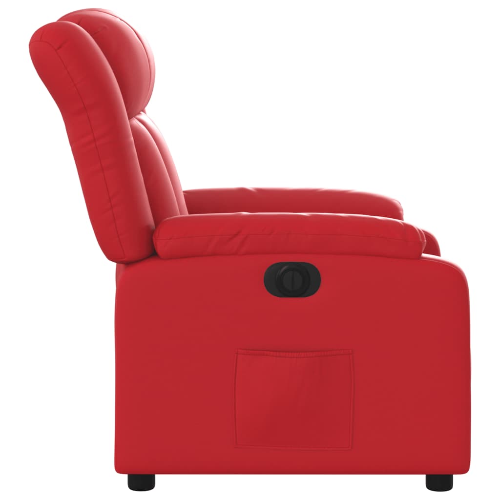 Poltrona Reclinabile Elettrica Rossa in Similpelle | homemem39