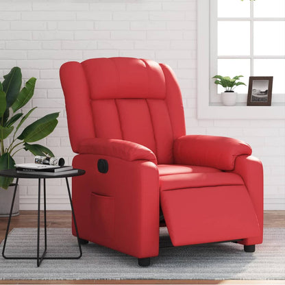 Poltrona Reclinabile Elettrica Rossa in Similpelle | homemem39