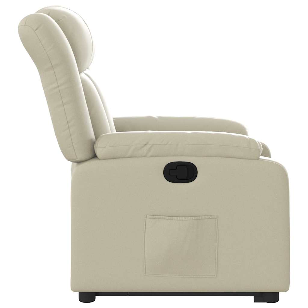 Poltrona Alzapersona Reclinabile Crema in Similpelle | homemem39
