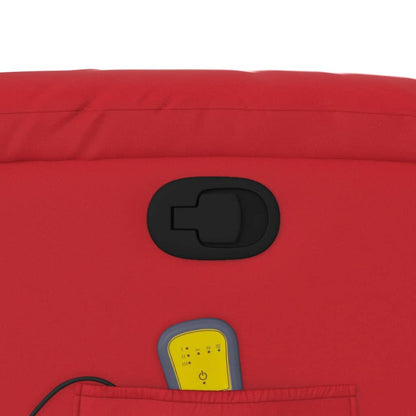 Poltrona Alzapersona Reclinabile Massaggio Rosso in Similpelle - homemem39