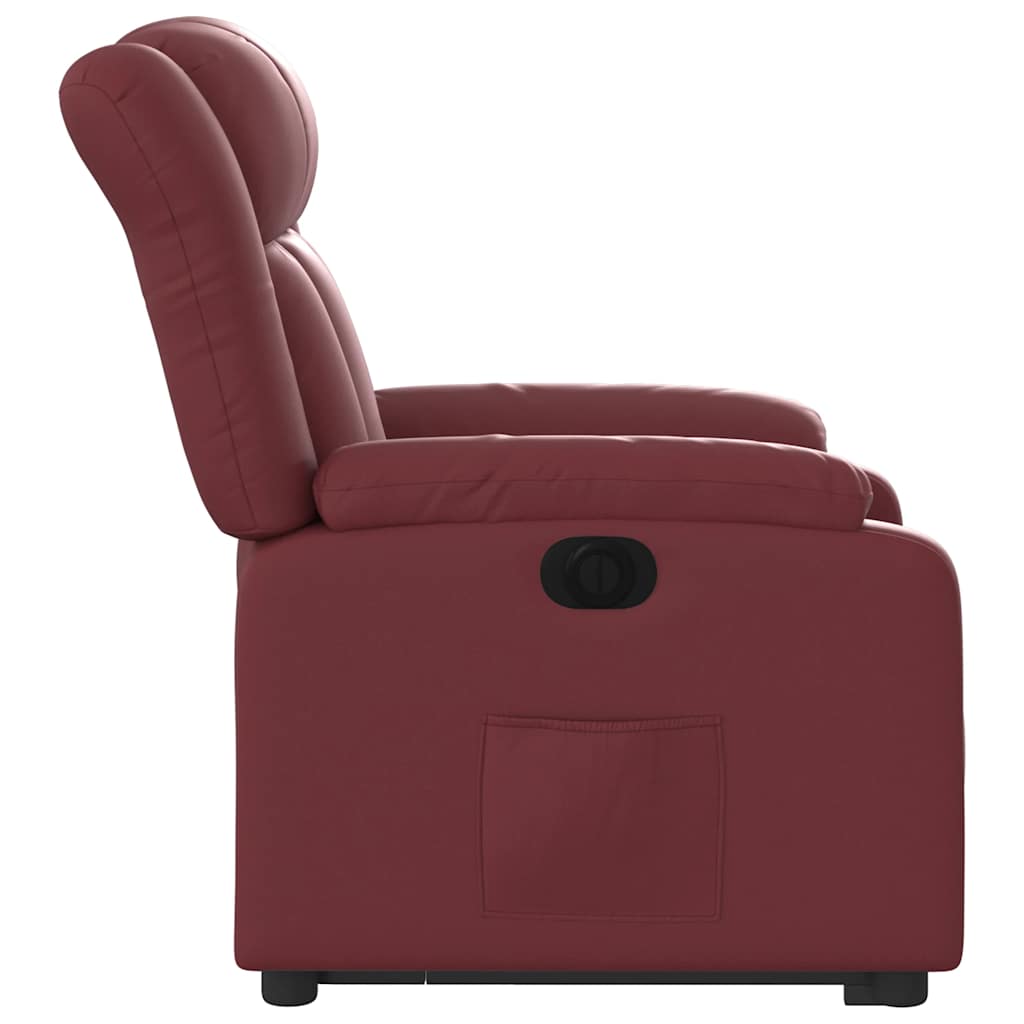 Poltrona Alzapersona Reclinabile Rosso Vino in Similpelle | homemem39