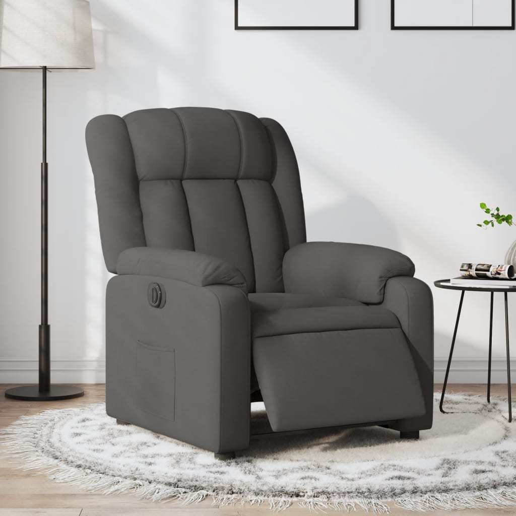 Poltrona Elettrica Reclinabile Grigio Scuro in Tessuto | homemem39