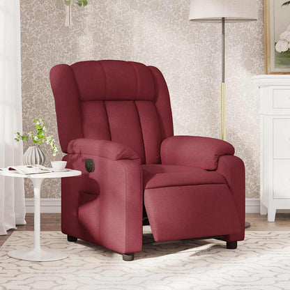 Poltrona Elettrica Reclinabile Rosso Vino in Tessuto | homemem39