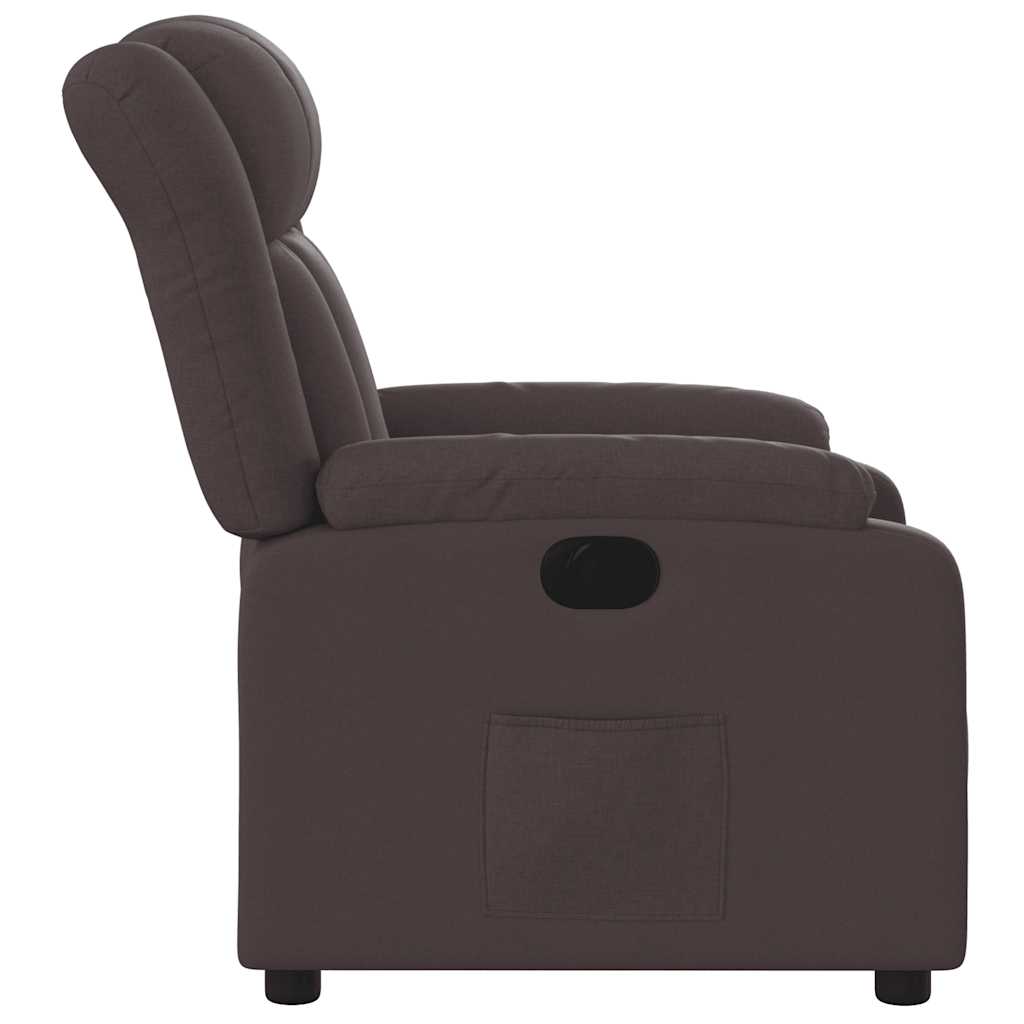 Poltrona Elettrica Reclinabile Marrone Scuro in Tessuto | homemem39