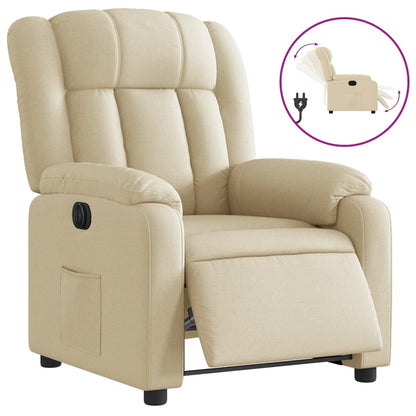 Poltrona Elettrica Reclinabile Crema in Tessuto - homemem39