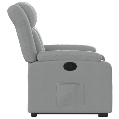 Poltrona Alzapersona Reclinabile Grigio Chiaro in Tessuto | homemem39