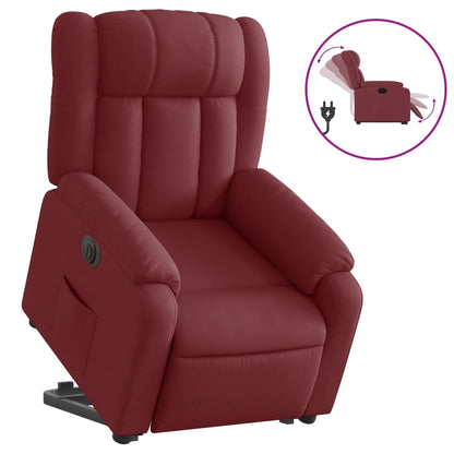 Poltrona Alzapersona Reclinabile Elettrica Rosso Vino Tessuto | homemem39
