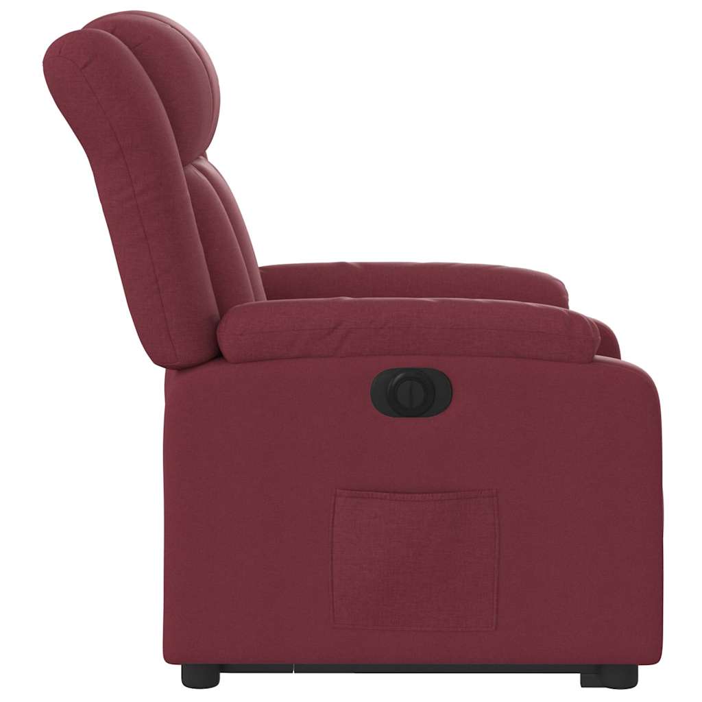 Poltrona Alzapersona Reclinabile Elettrica Rosso Vino Tessuto | homemem39