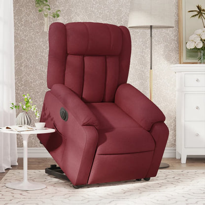 Poltrona Alzapersona Reclinabile Elettrica Rosso Vino Tessuto | homemem39