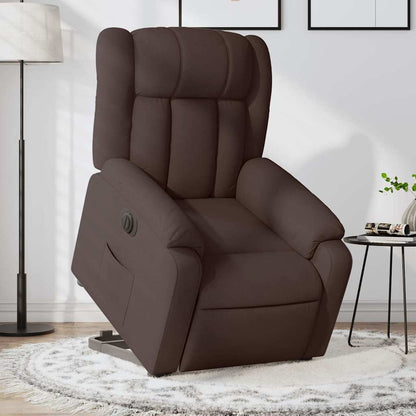 Poltrona Alzapersona Reclinante Elettrica Marrone Scuro Tessuto | homemem39