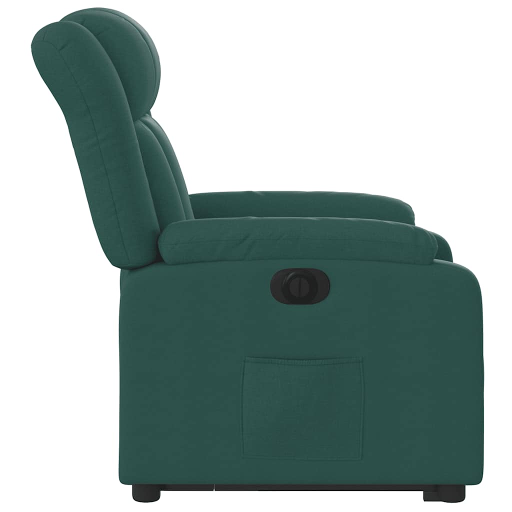 Poltrona Alzapersona Reclinabile Elettrica Verde Scuro Tessuto | homemem39