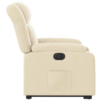 Poltrona Alzapersona Reclinabile Elettrica Crema in Tessuto - homemem39
