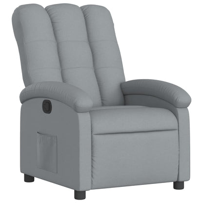 Poltrona reclinabile in tessuto grigio chiaro