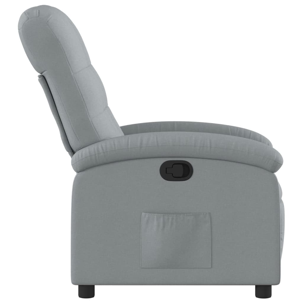 Poltrona reclinabile in tessuto grigio chiaro