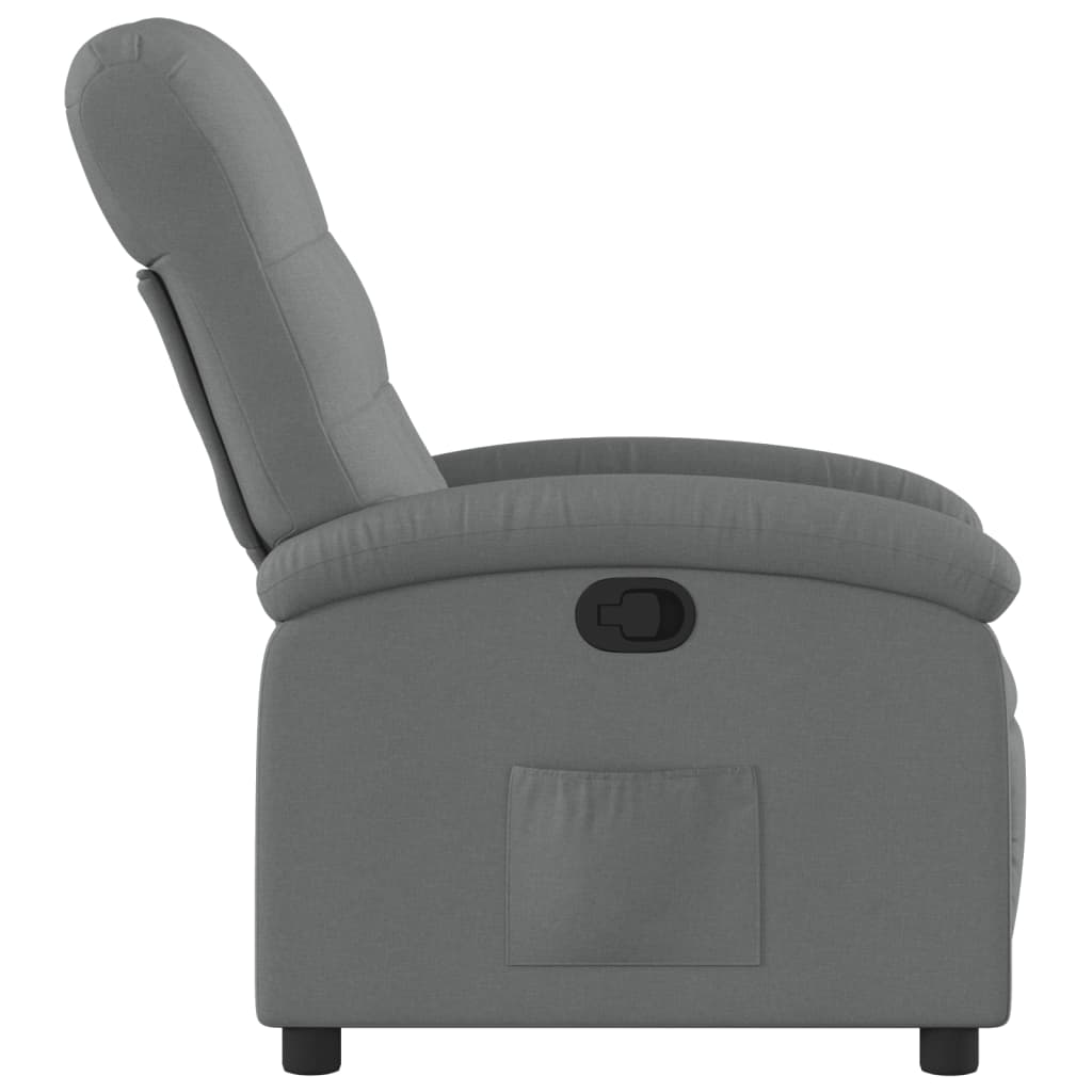 Poltrona reclinabile in tessuto grigio scuro