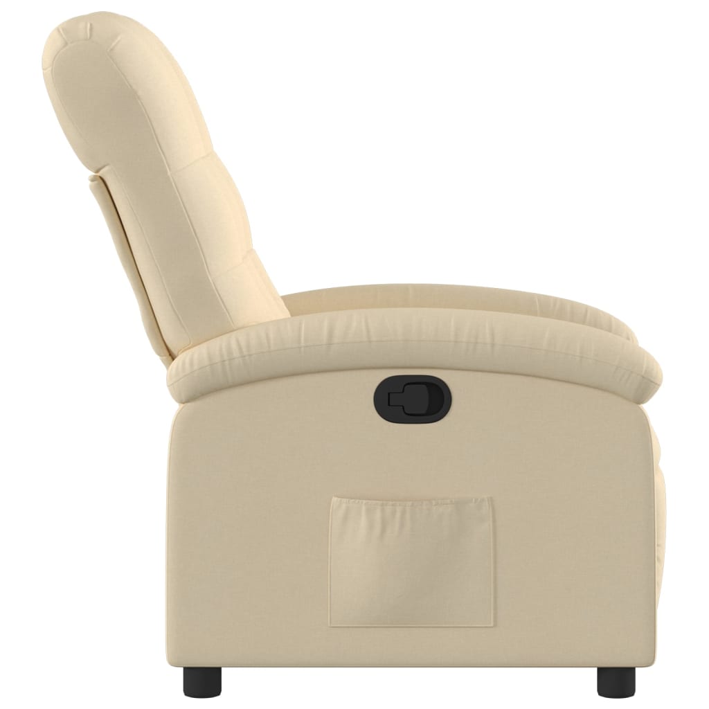 Poltrona reclinabile in tessuto color crema