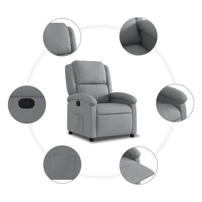 Poltrona reclinabile in Tessuto Grigio Chiaro | homemem39