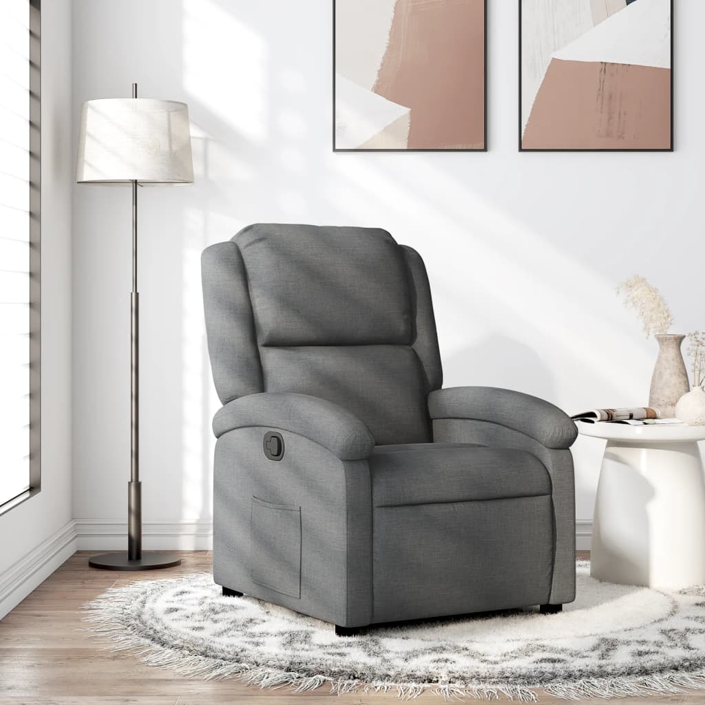 Poltrona reclinabile in Tessuto Grigio Scuro | homemem39