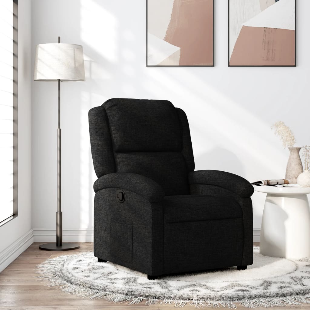 Poltrona reclinabile in Tessuto Nero | homemem39