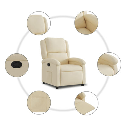 Poltrona reclinabile in Tessuto Crema | homemem39