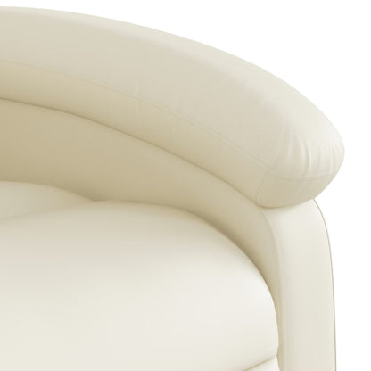 Poltrona reclinabile massaggiante in Similpelle Crema | homemem39