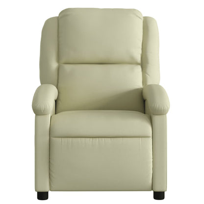Poltrona reclinabile in Vera Pelle Crema | homemem39