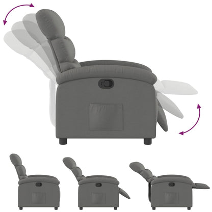Poltrona reclinabile in Tessuto Grigio Scuro | homemem39