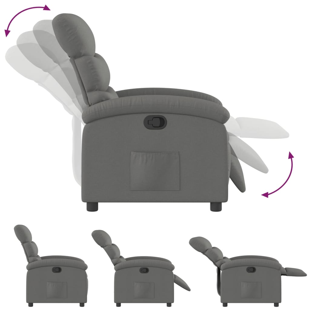 Poltrona reclinabile in Tessuto Grigio Scuro